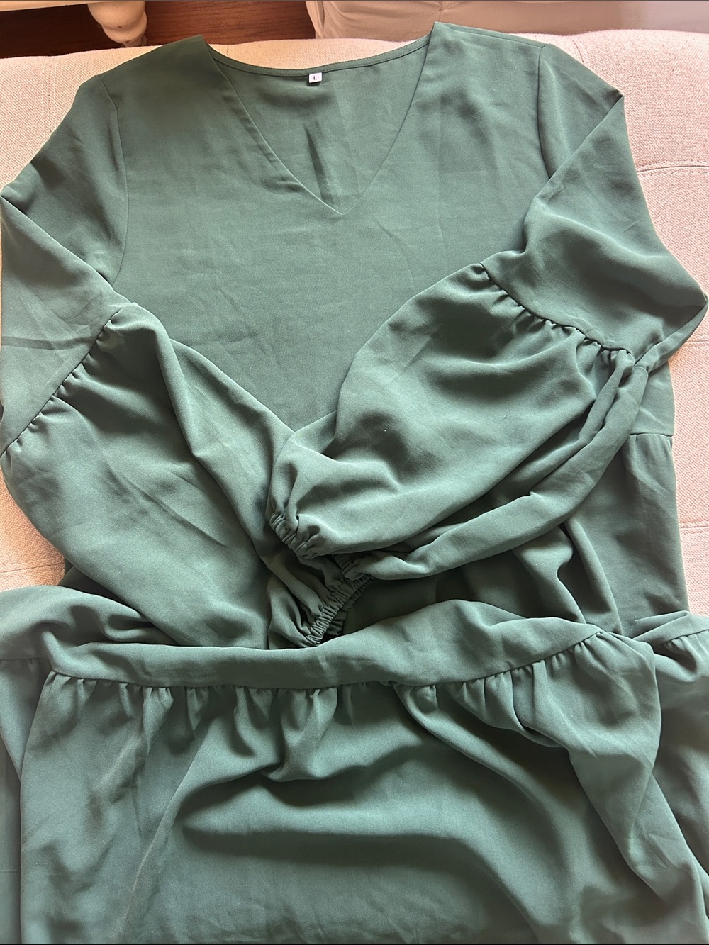 Green boho dress